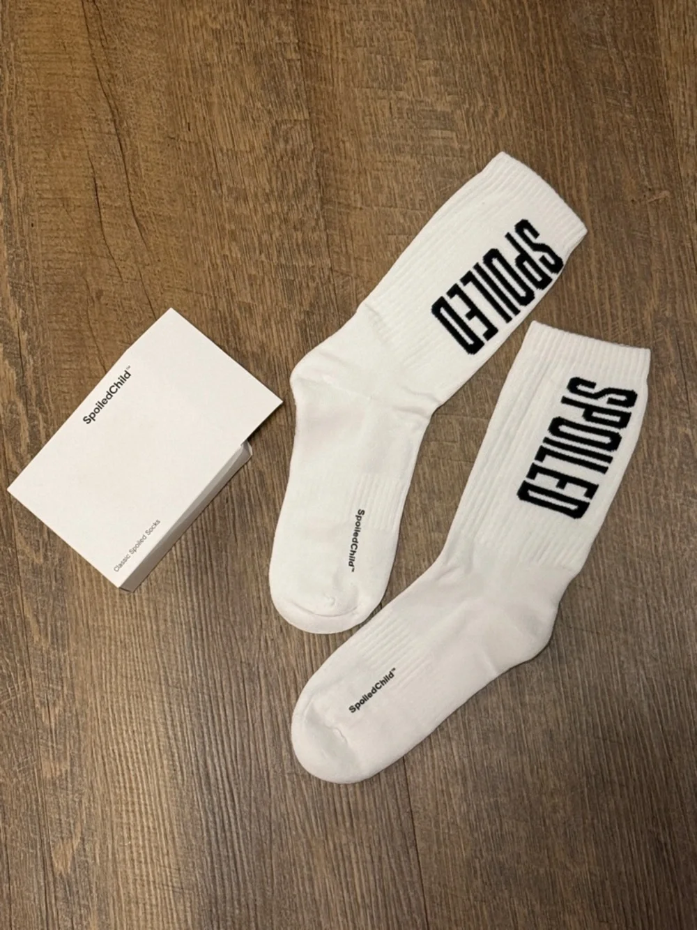 NWT Spoiled Child White Athletic Crew Socks Size